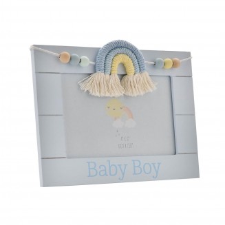Petit Cheri Ξύλινη Κονρίζα 10x15cm Μακραμέ Ουράνιο Τόξο Baby Boy