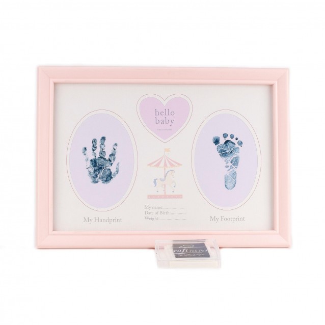Hello Κορνίζα 10x15cm με Αποτύπωμα Baby Girl