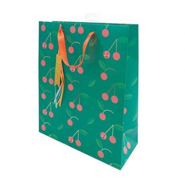 Rico Design Τσάντα Δώρου με Καρτάκι 26x32x12cm Happy Birthday Κεράσια FSC