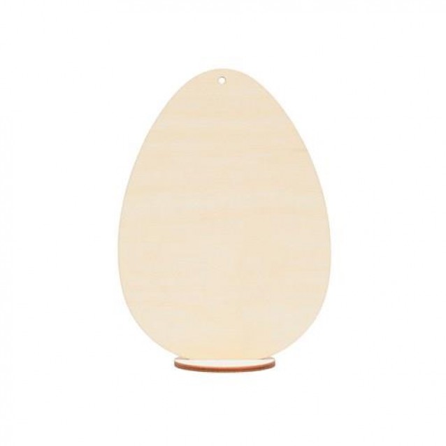 Ξύλινο Αυγό Μεγάλο 14,5cm με Βάση