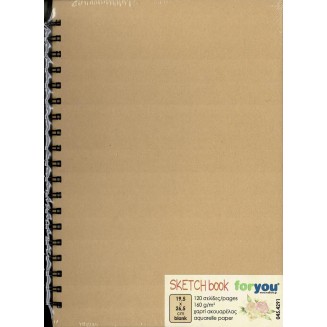 Μπλοκ Σχεδίου Σκληρόδετο Σπιράλ 19,5x26,5cm 120 Σελίδες 160gr