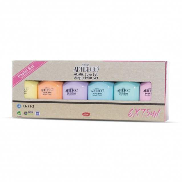 Artdeco Σετ 6 Ακρυλικά Χρώματα 75ml Pastel