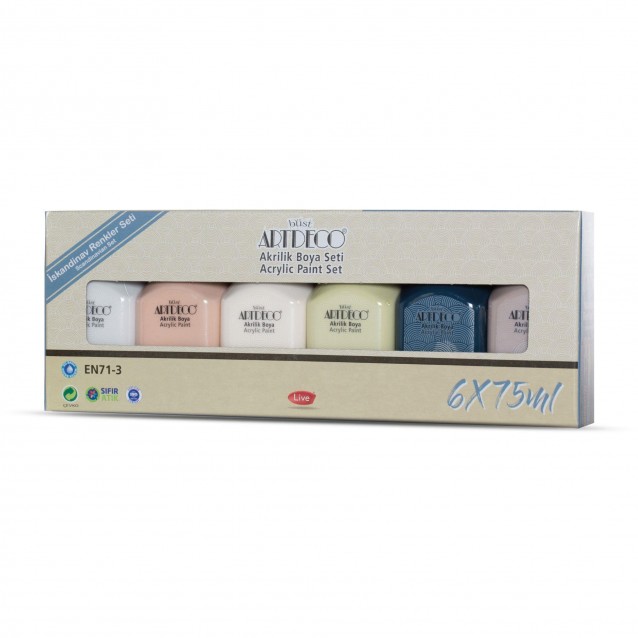 Artdeco Σετ 6 Ακρυλικά Χρώματα 75ml Scandinavian