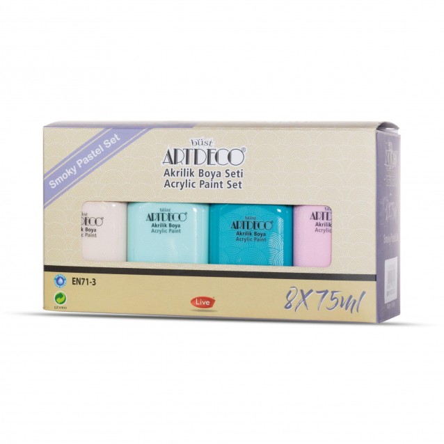 Artdeco Σετ 8 Ακρυλικά Χρώματα 75ml Smoky Pastel