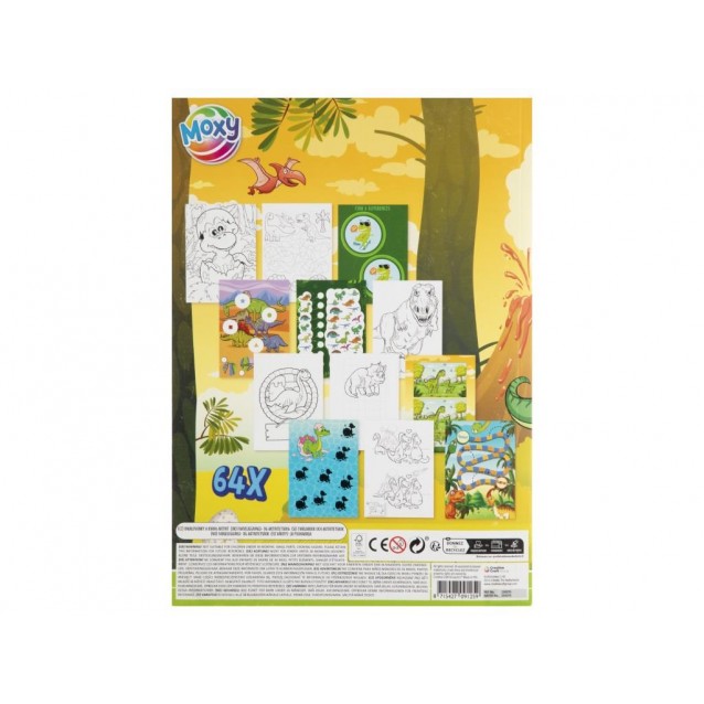 Moxy Βιβλίο Ζωγραφικής 64 Σχέδια Α4 (21x29,7cm) Δεινόσαυροι