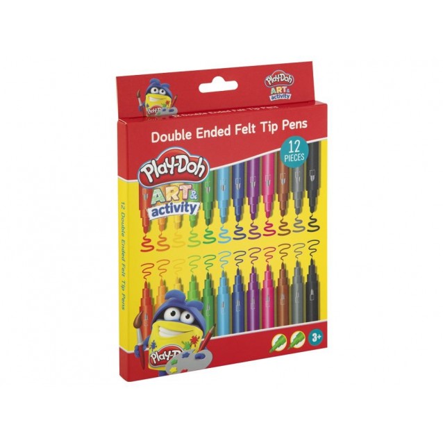 Play-Doh 12 Μαρκαδόροι Διπλής Μύτης