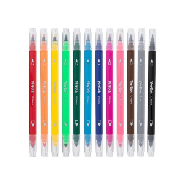 Play-Doh 12 Μαρκαδόροι Διπλής Μύτης