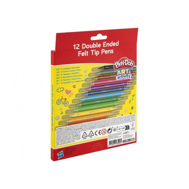 Play-Doh 12 Μαρκαδόροι Διπλής Μύτης