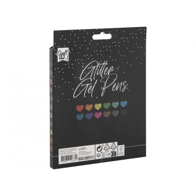 Craft ID 12 Μαρκαδόροι Glitter Gel