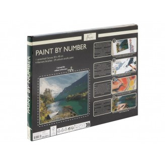 Nassau Ζωγραφική με Νούμερα Τελάρο 30x40cm με 24 Χρώματα & 4 Πινέλα Landscape