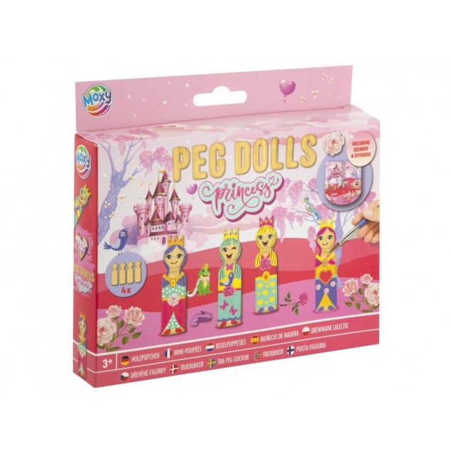 Moxy Σετ Χειροτεχνίας 4 Ξύλινες Κούκλες Princess