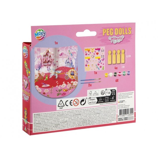 Moxy Σετ Χειροτεχνίας 4 Ξύλινες Κούκλες Princess