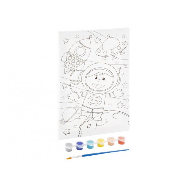 Moxy Ζωγραφική με Νούμερα Τελάρο 20x30cm με 6 Χρώματα & Πινελο Αστροναύτης