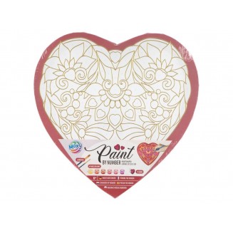 Moxy Ζωγραφική με Νούμερα Τελάρο Καρδιά 29x29,5cm Λουλούδια