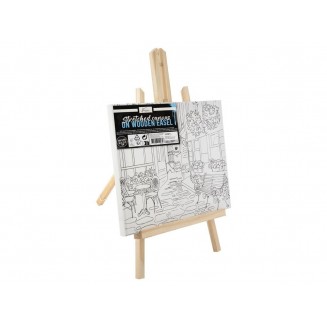 Nassau Καβαλέτο με Προσχεδιασμένο Τελάρο 30x22,5cm Cafe