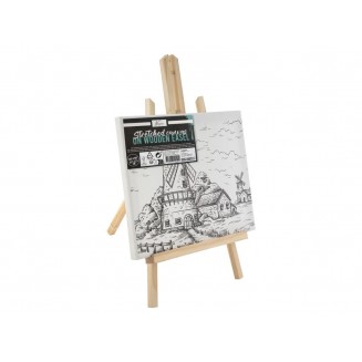 Nassau Καβαλέτο με Προσχεδιασμένο Τελάρο 30x22,5cm Ανεμόμυλοι