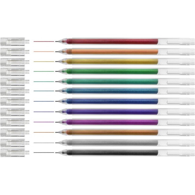 Craft ID 12 Μαρκαδόροι Glitter Gel