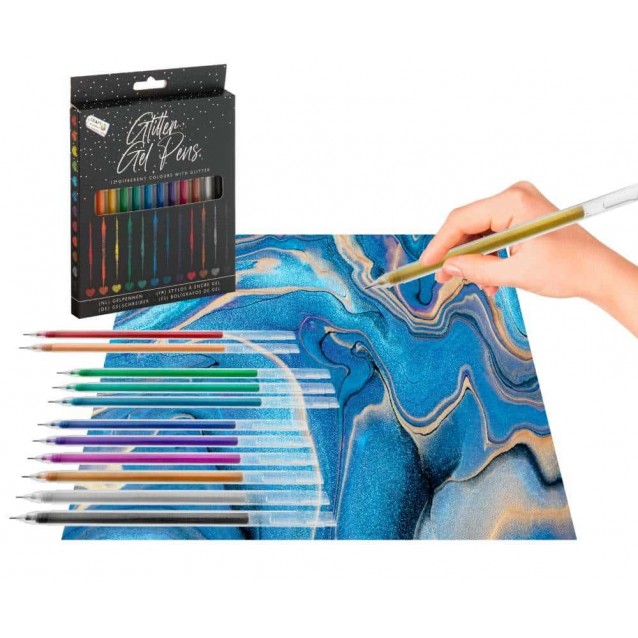 Craft ID 12 Μαρκαδόροι Glitter Gel