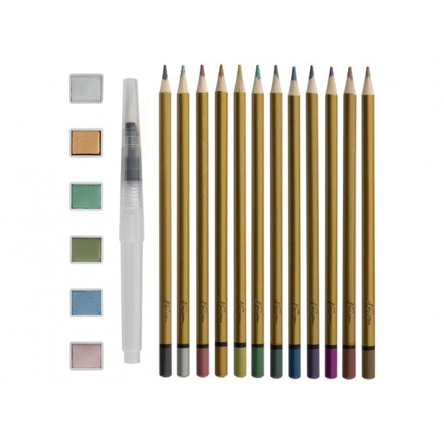 Nassau Κασετίνα Mixed Media 19 τεμαχίων σε Μεταλλικές Αποχρώσεις
