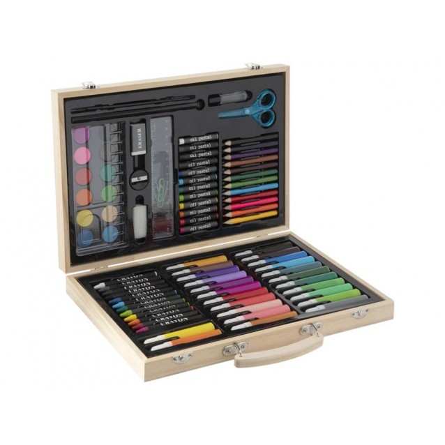 Moxy Ξύλινη Βαλίτσα 33x23x5cm με 86 Χρώματα Χειροτεχνίας