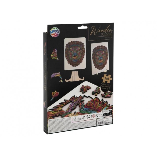 Moxy Ξύλινο Παζλ 30x22cm με 140 κομμάτια Λιοντάρι