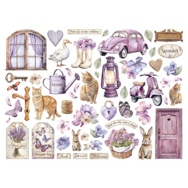 Stamperia Διάφορα Διακοσμητικά Scrapbooking Die Cuts assorted Lavender