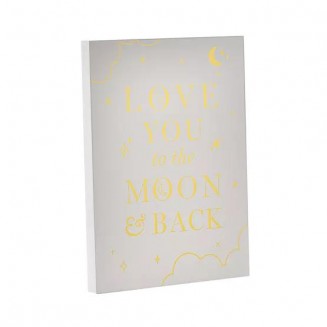 Bambino Ξύλινη Πλακέτα με Κείμενο Moon & Back 21x15cm