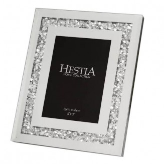 Hestia Καθρέπτης 13x18cm με Κρυστάλλινη Κορνίζα