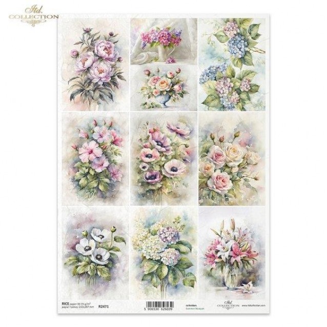 Itd. Collection Ριζόχαρτο Decoupage A4 (21x29,7cm) Summer flowers
