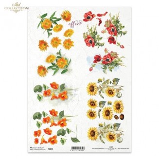 Itd. Collection Ριζόχαρτο Decoupage A4 (21x29,7cm) Marigolds and Sunflowers
