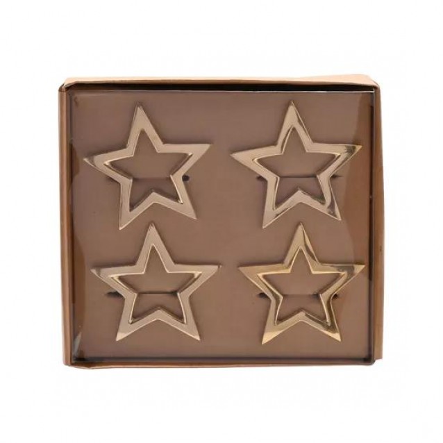 Celestial Σετ 4 Δαχτυλιδιών για Πετσέτες - Χρυσό Αστέρι