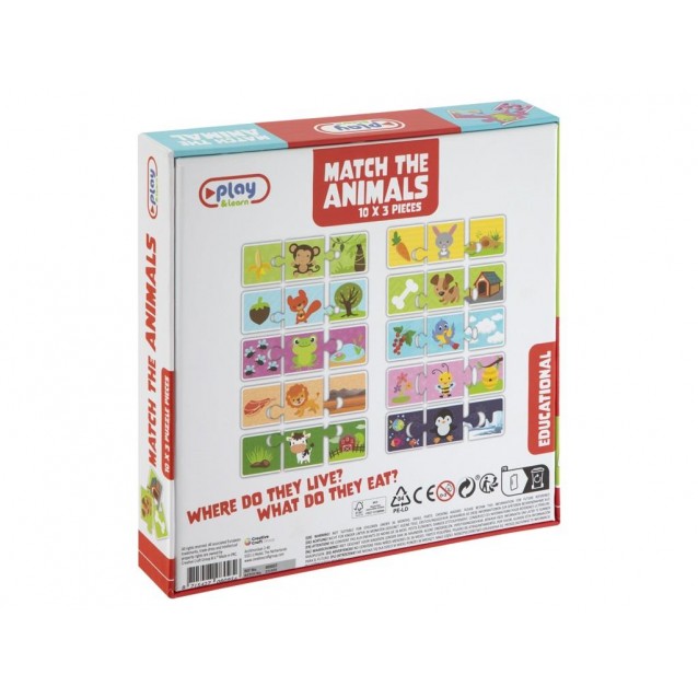 Moxy Παιδικό παιχνίδι Βρείτε το Zευγάρι Ζώα 30 κομμάτια