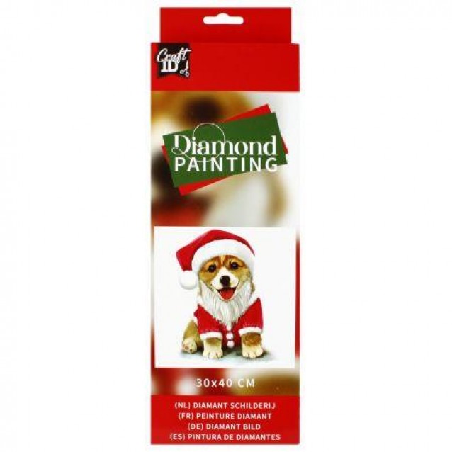 Craft ID Πίνακας Diamond Painting 30x40cm Santa Dog