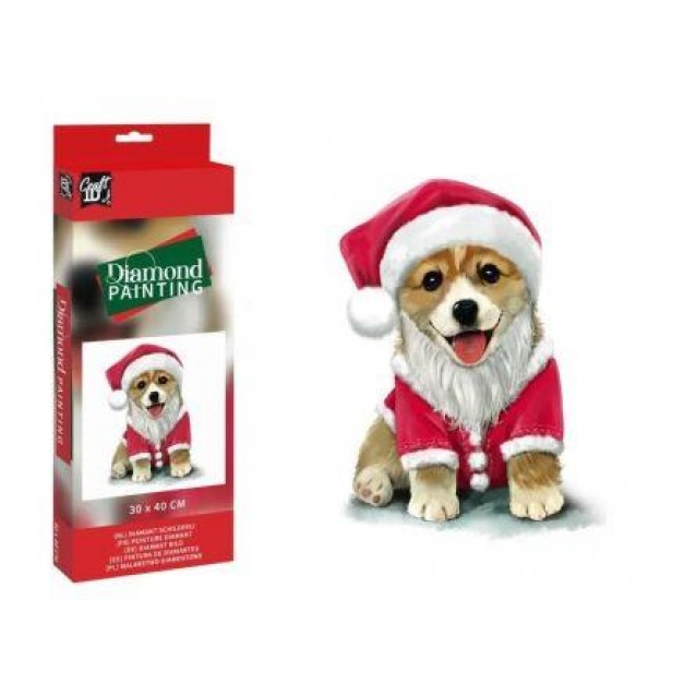 Craft ID Πίνακας Diamond Painting 30x40cm Santa Dog