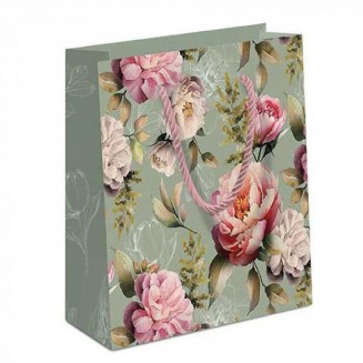 Ambiente Τσάντα Δώρου 22,5x17x9 cm Peonies Composition Green