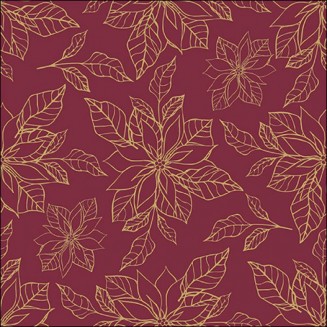 Ambiente 20 Χαρτοπετσέτες 33x33cm 3φύλλες Poinsettia outline bordeaux FSC