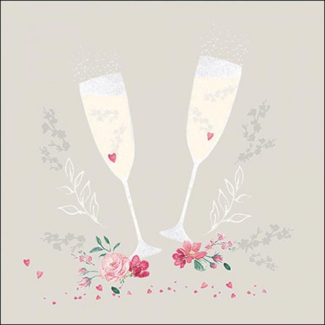 Ambiente 20 Χαρτοπετσέτες 33x33cm 3φύλλες Champagne glasses grey FSC