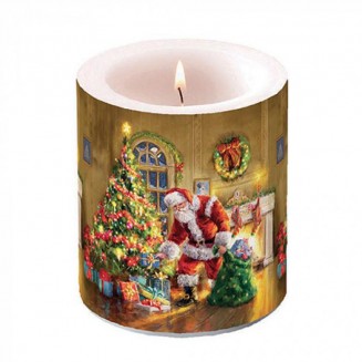 Ambiente Κερί Μεσαίο 10x10cm Gifts under Christmas Tree