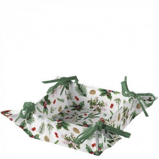 Ambiente Bread Basket 35x35cm Winter Greenery