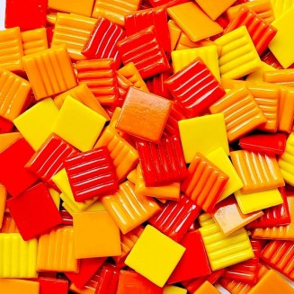 Ψηφίδες Glass Mosaic 20x20x4mm 250gr Κόκκινες και Κίτρινες Αποχρώσεις