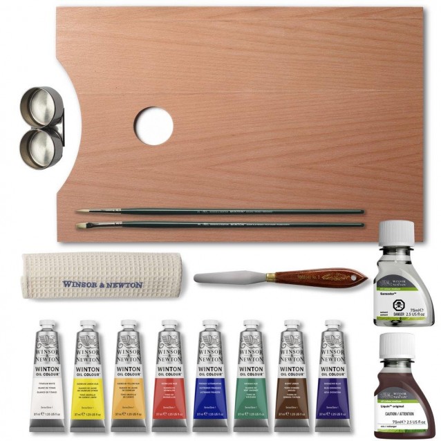 Winsor & Newton Ξύλινη Κασετίνα Δώρου Winton Oil Essentials 15 τεμαχίων