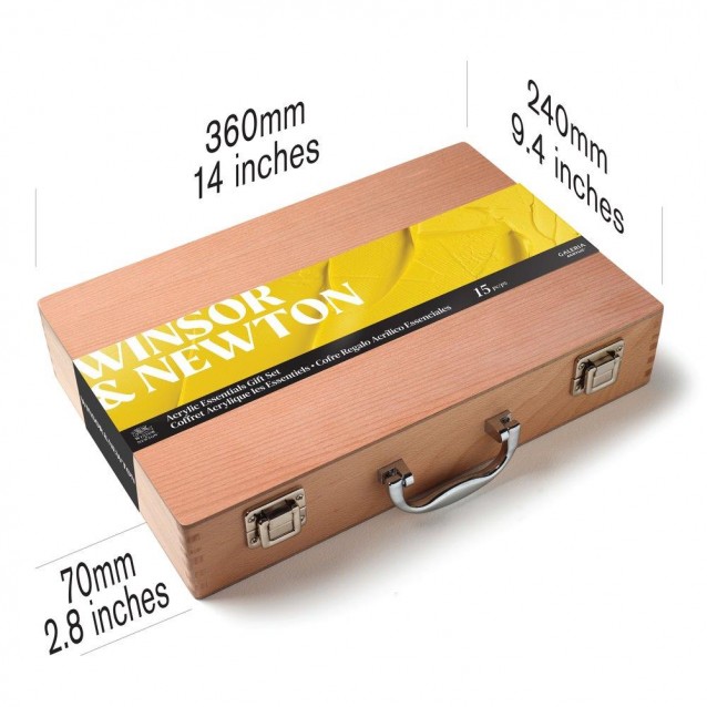 Winsor & Newton Ξύλινη Κασείνα Δώρου Galeria Acrylics Essentials 15 τεμαχίων