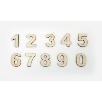 Ξύλινα Νούμερα (0-9) 3cm