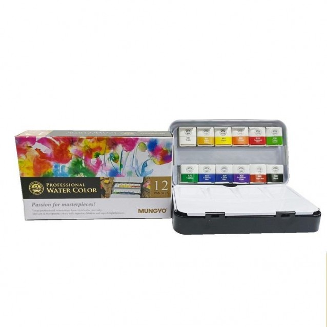 Mungyo 12 Professional Ακουαρέλες σε Μεταλλική Κασετίνα
