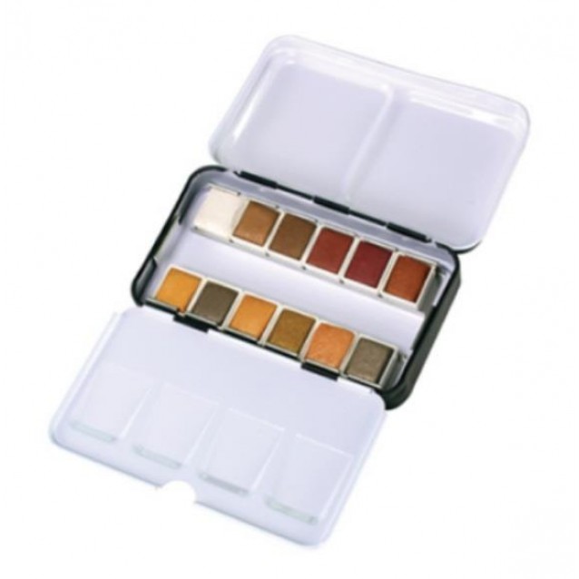 Mungyo 12 Professional Ακουαρέλες σε Μεταλλική Κασετίνα Metallic Tones