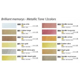 Mungyo 12 Professional Ακουαρέλες σε Μεταλλική Κασετίνα Metallic Tones