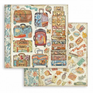 Stamperia Χαρτί Scrapbooking 30,5X30,5cm Διπλής Όψης Suitcases