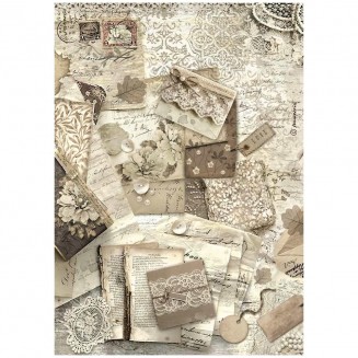 Stamperia Ριζόχαρτο Decoupage A4 (21X29,7cm) Old Lace Letters