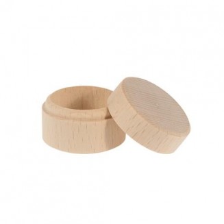 Ξύλινο Στρογγυλό Κουτάκι Κοσμημάτων Φ4x2,5cm