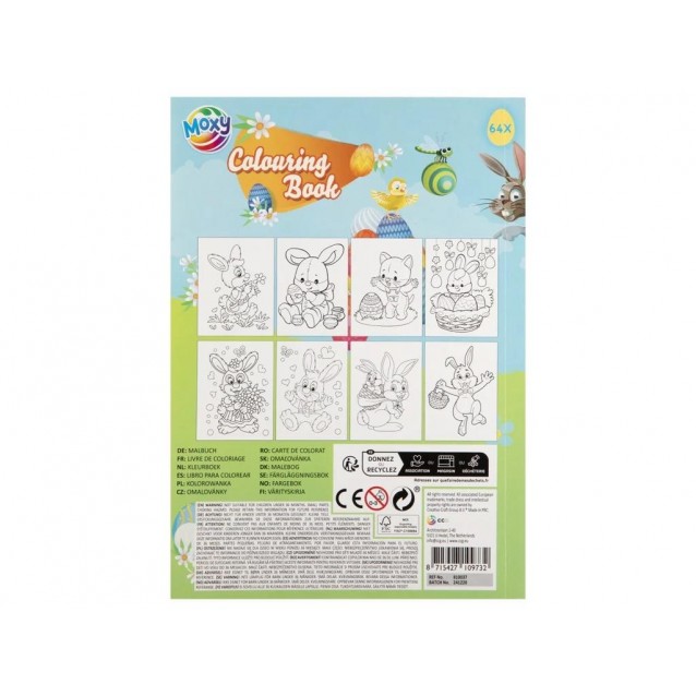 Moxy Βιβλίο Ζωγραφικής 64 Σχέδια Α5 (14,8x21cm) Πάσχα